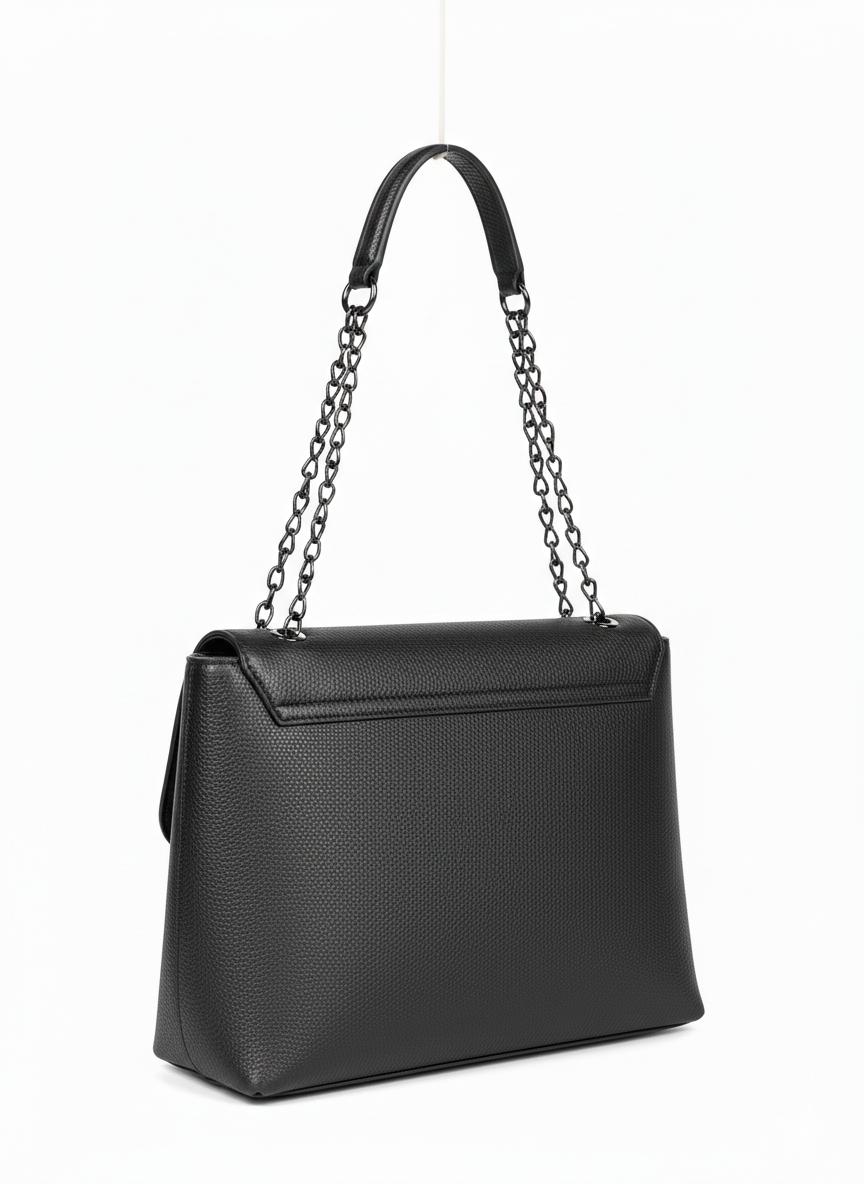 Noir Chain Elegance Tote