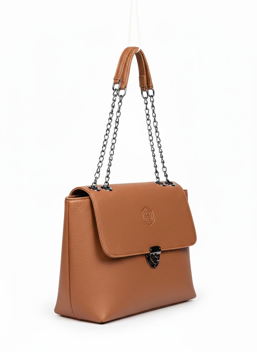 Noir Chain Elegance Tote