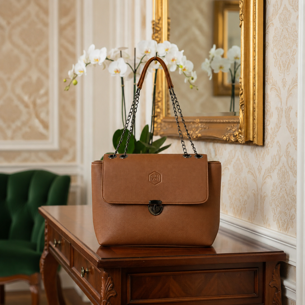 Noir Chain Elegance Tote